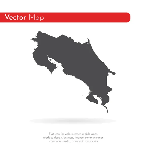 Карта Коста Рики Изолированная Иллюстрация Черный Белом Фоне — стоковое фото