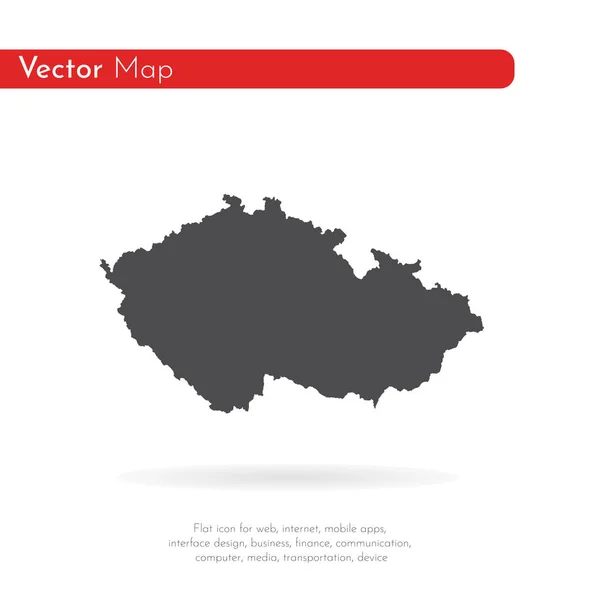 Χάρτη Της Τσεχικής Δημοκρατίας Απομονωμένη Απεικόνιση Μαύρο Λευκό Φόντο — Φωτογραφία Αρχείου