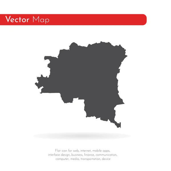 Mapa Demokratyczna Republika Konga Białym Tle Ilustracji Czarny Białym Tle — Zdjęcie stockowe