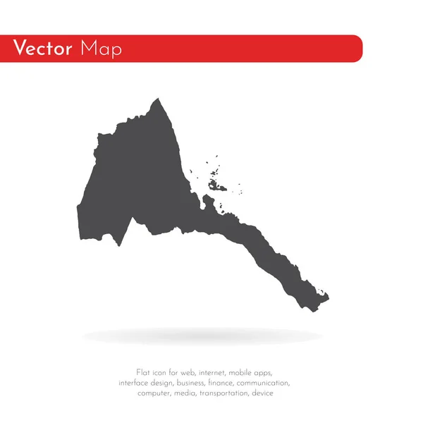 地図エリトリア 分離されたイラスト 白い背景に黒 — ストック写真
