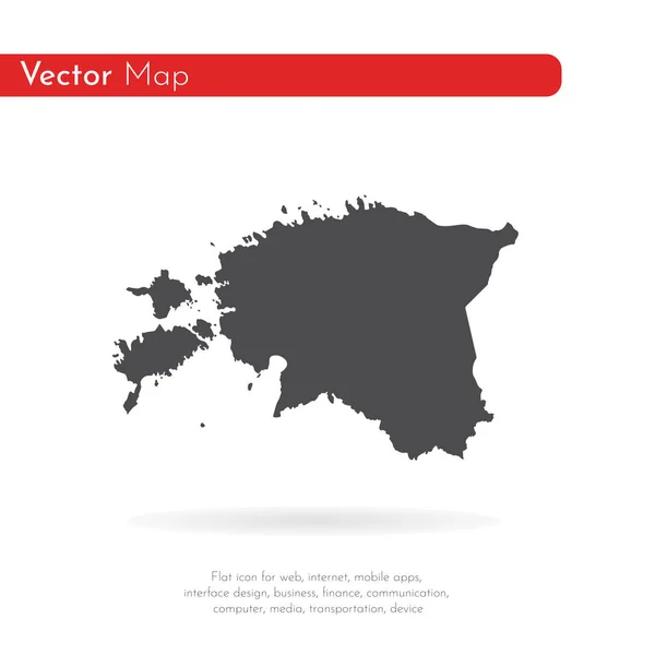 Mapa Estonska Izolovaný Obrázek Černá Bílém Pozadí — Stock fotografie