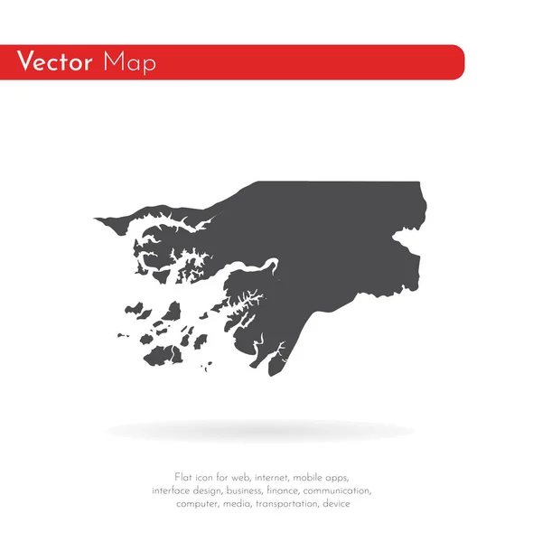 Kaart Van Guinee Bissau Geïsoleerde Illustratie Zwart Witte Achtergrond — Stockfoto
