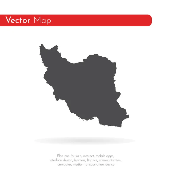 Mapovat Írán Izolovaný Obrázek Černá Bílém Pozadí — Stock fotografie