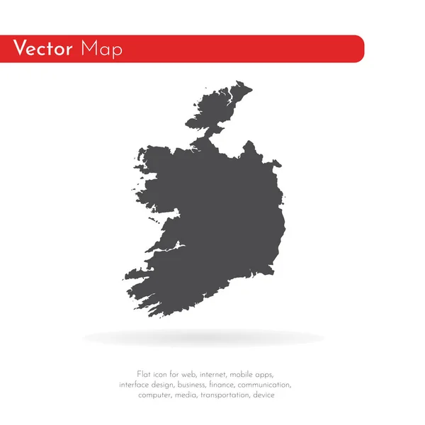 Carte Irlande Illustration Isolée Noir Sur Fond Blanc — Photo