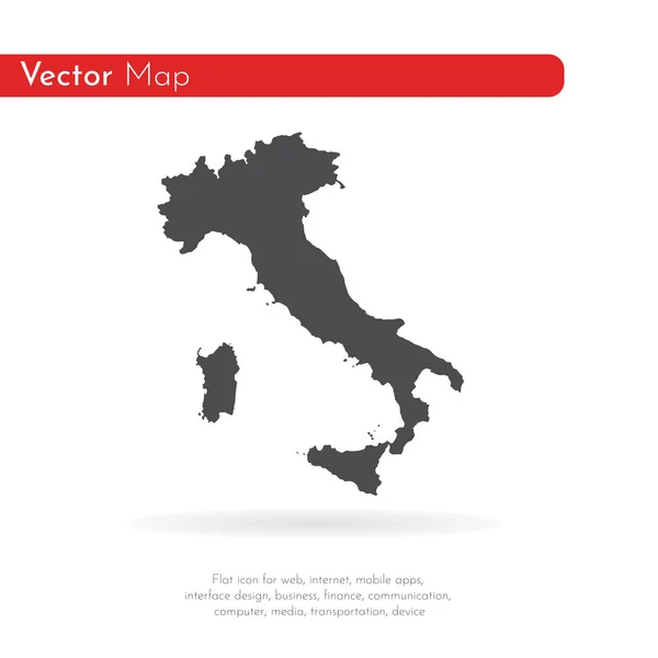 Χάρτη Της Ιταλίας Απομονωμένη Απεικόνιση Μαύρο Λευκό Φόντο — Φωτογραφία Αρχείου