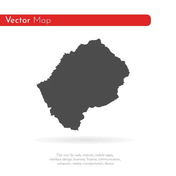 Mapa Lesotho Ilustración Aislada Negro Sobre Fondo Blanco —  Fotos de Stock