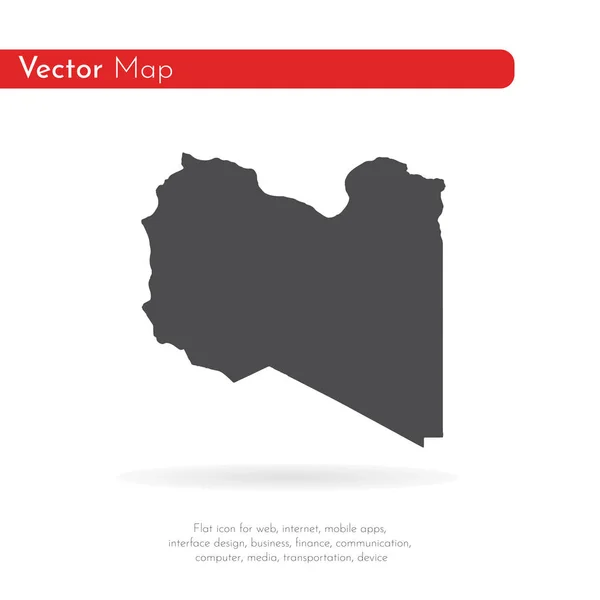 Mapa Líbia Ilustração Isolada Preto Fundo Branco — Fotografia de Stock