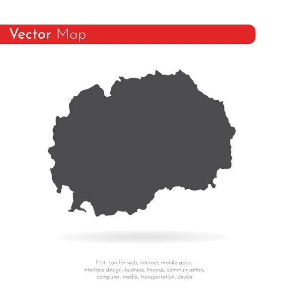 Karta Makedonien Isolerad Illustration Svart Vit Bakgrund — Stockfoto