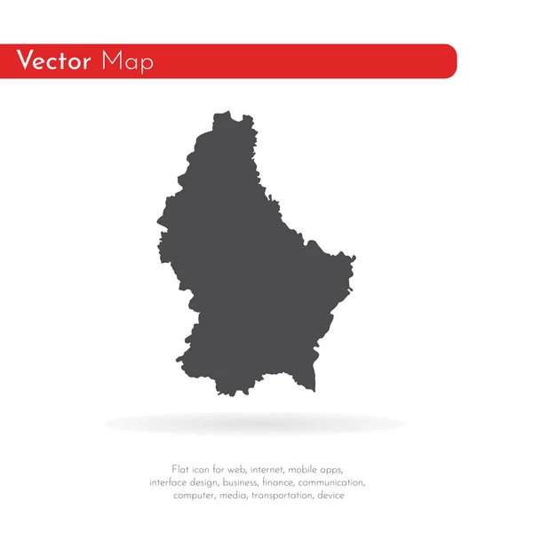 Mapa Lucemburska Izolovaný Obrázek Černá Bílém Pozadí — Stock fotografie