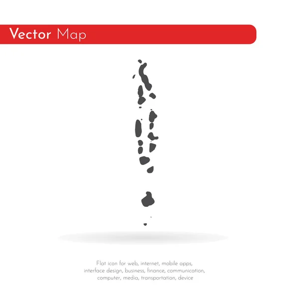 地図モルディブ 分離されたイラスト 白い背景に黒 — ストック写真