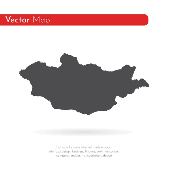 Mapa Mongolska Izolovaný Obrázek Černá Bílém Pozadí — Stock fotografie