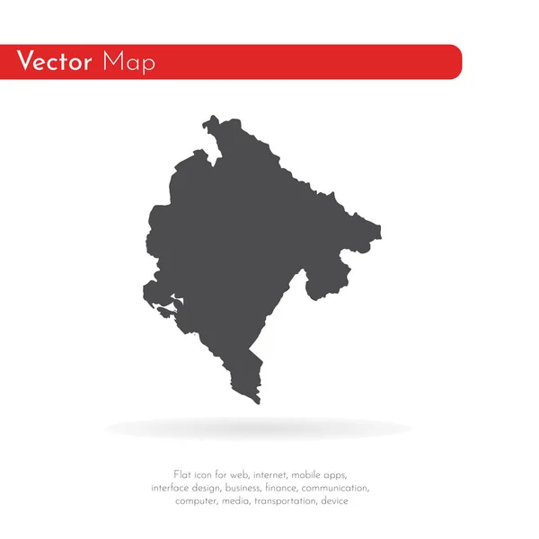 Mappa Montenegro Illustrazione Isolata Nero Sfondo Bianco — Foto Stock