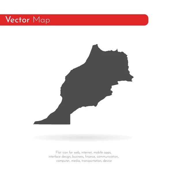 地図モロッコ 分離されたイラスト 白い背景に黒 — ストック写真