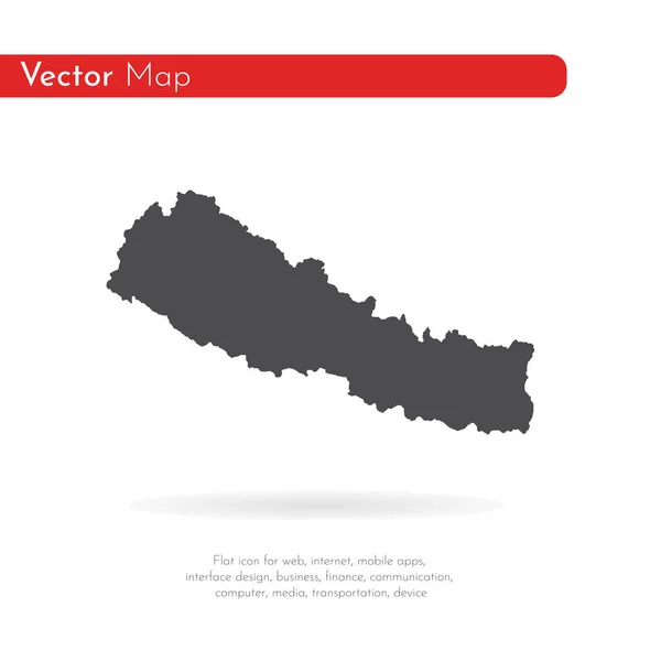 Karta Nepal Isolerad Illustration Svart Vit Bakgrund — Stockfoto