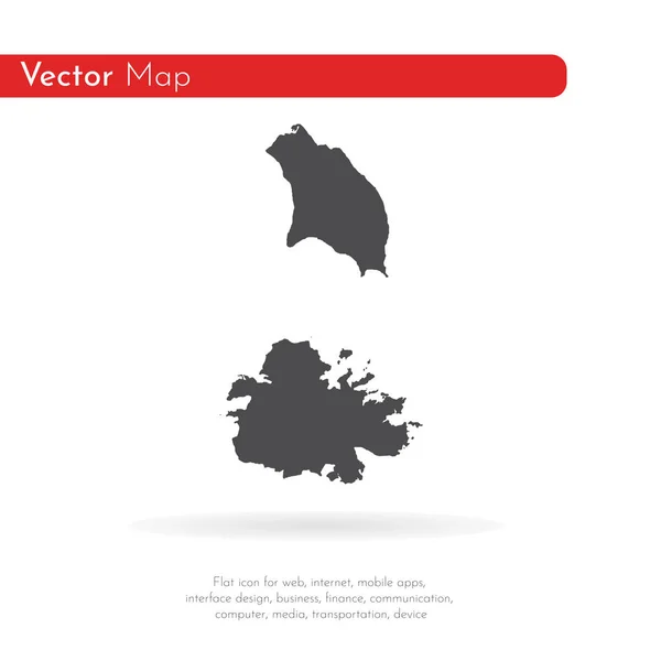 Karta Antigua Och Barbuda Isolerad Illustration Svart Vit Bakgrund — Stockfoto