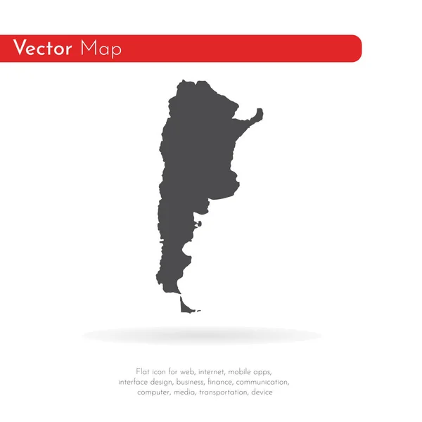 Mapa Argentina Ilustração Isolada Preto Fundo Branco — Fotografia de Stock