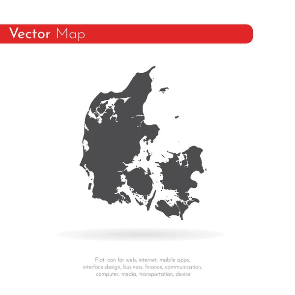 Karta Danmark Isolerad Illustration Svart Vit Bakgrund — Stockfoto