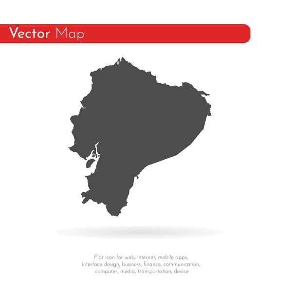 Kaart Ecuador Geïsoleerde Illustratie Zwart Witte Achtergrond — Stockfoto
