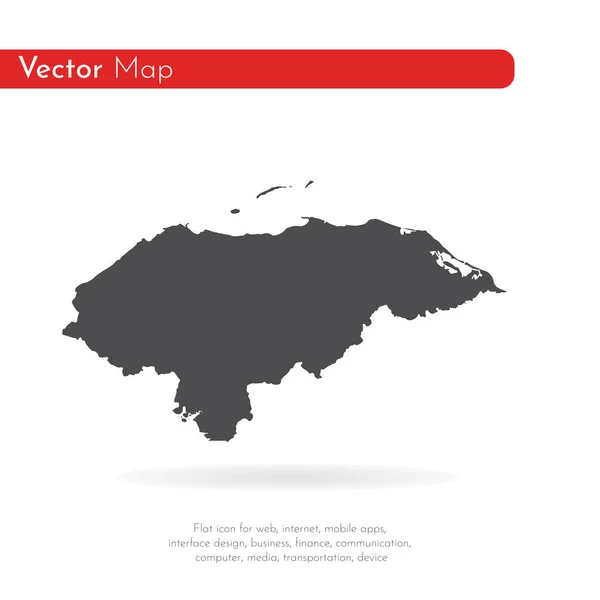 Mapa Honduras Ilustración Aislada Negro Sobre Fondo Blanco — Foto de Stock