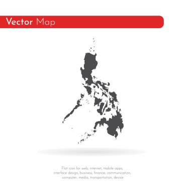 harita Filipinler. İzole İllüstrasyon. Beyaz arka plan üzerinde siyah.