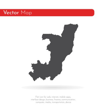 Kongo Demokratik Cumhuriyeti haritası. İzole İllüstrasyon. Beyaz arka plan üzerinde siyah.