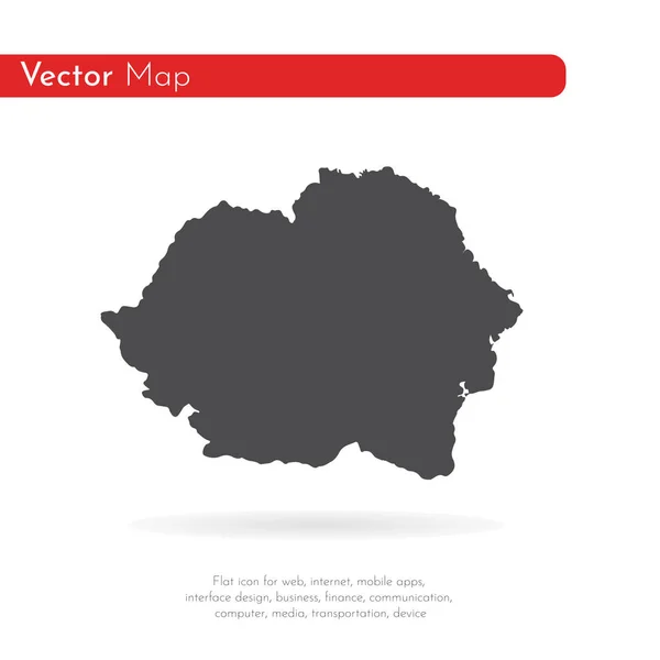 Карта Румунії Ізольована Ілюстрація Чорний Білому Фоні — стокове фото