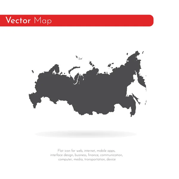 Mapa Rusia Ilustración Aislada Negro Sobre Fondo Blanco — Foto de Stock