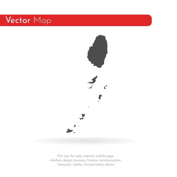 地図セントビンセントとグレナディーン諸島 分離されたイラスト 白い背景に黒 — ストック写真