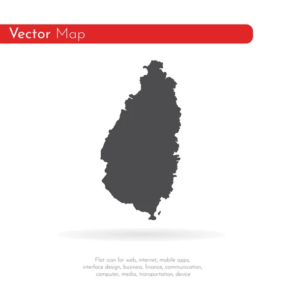 地図セントルシア 分離されたイラスト 白い背景に黒 — ストック写真