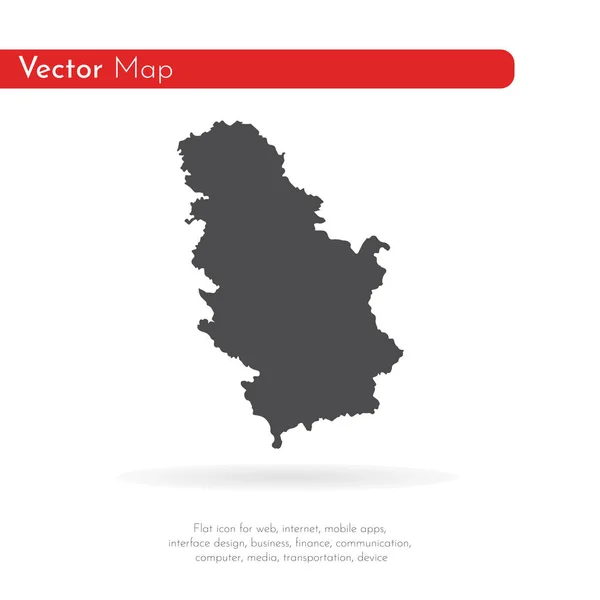 Map Serbia Isolated Illustration Black White Background — Stock Photo, Image