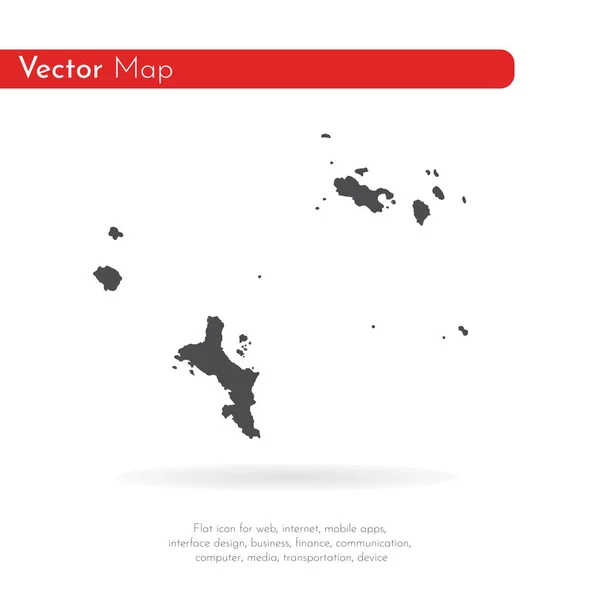 Mapa Seychelles Victoria Ilustração Isolada Preto Fundo Branco — Fotografia de Stock