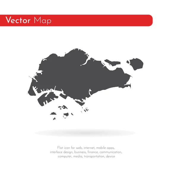 Karta Singapore Isolerad Illustration Svart Vit Bakgrund — Stockfoto
