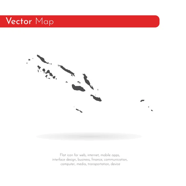 Karta Salomonöarna Isolerad Illustration Svart Vit Bakgrund — Stockfoto