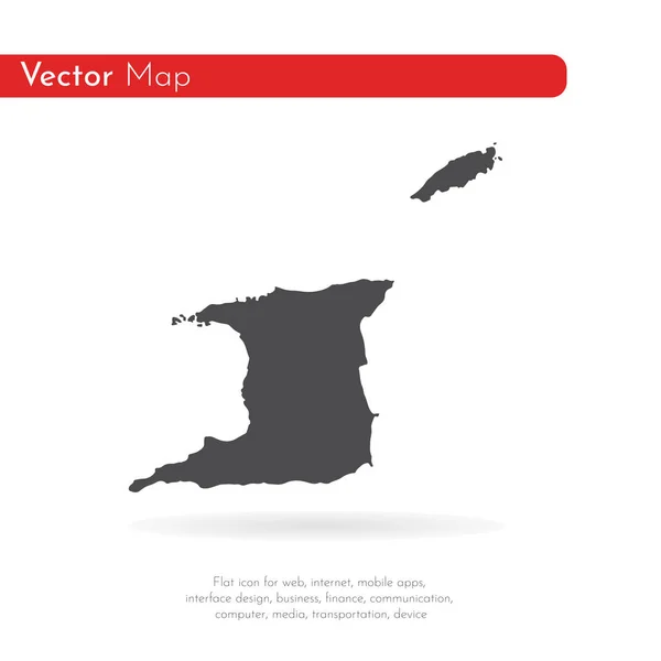 地図トリニダードトバゴ 分離されたイラスト 白い背景に黒 — ストック写真