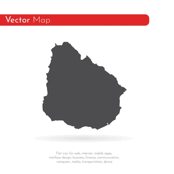 Kaart Uruguay Geïsoleerde Illustratie Zwart Witte Achtergrond — Stockfoto