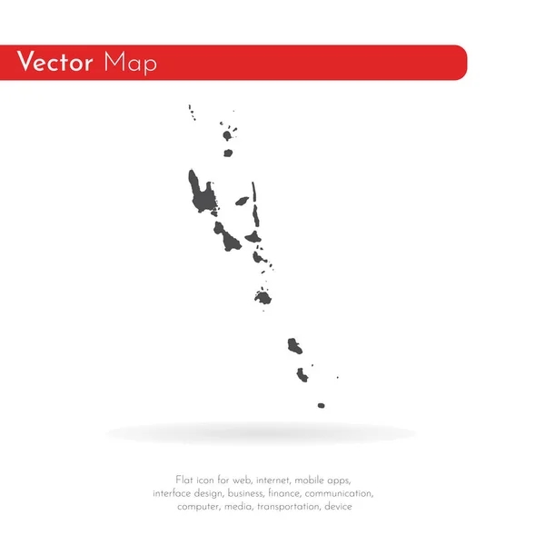 Mappa Vanuatu Illustrazione Isolata Nero Sfondo Bianco — Foto Stock