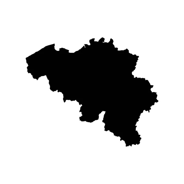 Mappa Belgio Illustrazione Isolata Nero Sfondo Bianco — Foto Stock
