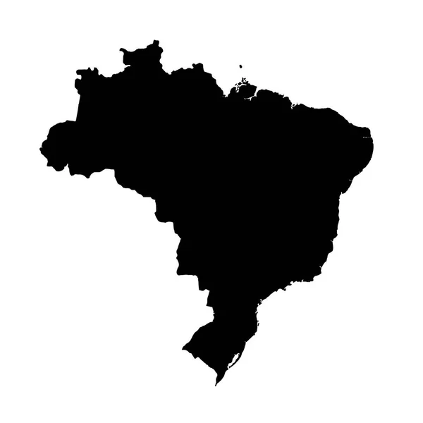 Mapa Brasil Ilustração Isolada Preto Fundo Branco — Fotografia de Stock