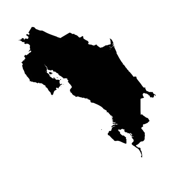Mappa Costa Rica Illustrazione Isolata Nero Sfondo Bianco — Foto Stock