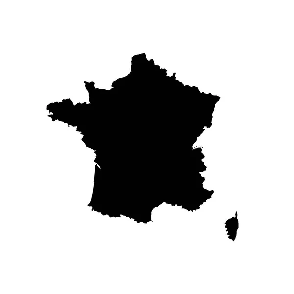Peta Perancis Ilustrasi Terisolasi Hitam Latar Belakang Putih — Stok Foto