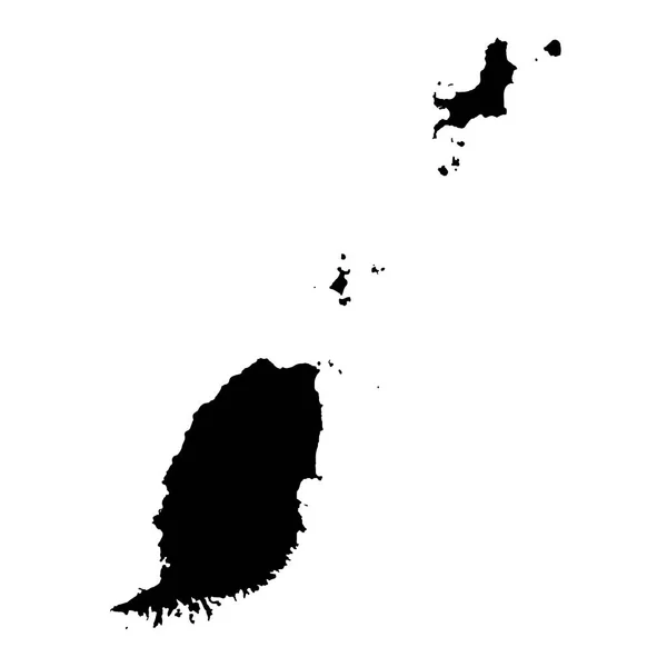 Карта Гренады Изолированная Иллюстрация Черный Белом Фоне — стоковое фото