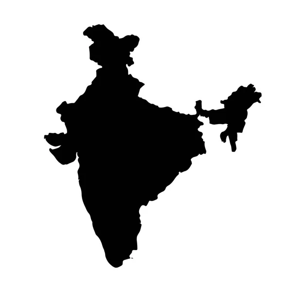 Карта Індії Ізольована Ілюстрація Чорний Білому Фоні — стокове фото