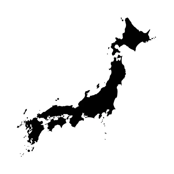 Карта Японії Ізольована Ілюстрація Чорний Білому Фоні — стокове фото