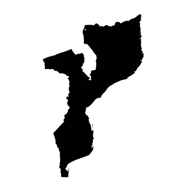 地図モザンビーク 分離されたイラスト 白い背景に黒 — ストック写真
