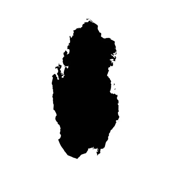 Χάρτη Του Κατάρ Απομονωμένη Απεικόνιση Μαύρο Λευκό Φόντο — Φωτογραφία Αρχείου