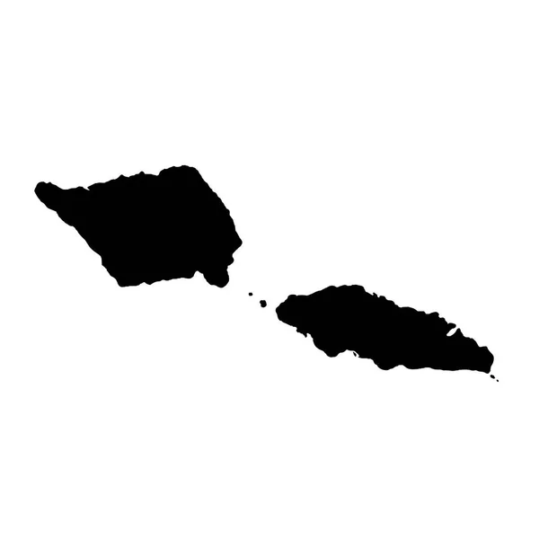 サモアを地図に表示します 分離されたイラスト 白い背景に黒 — ストック写真