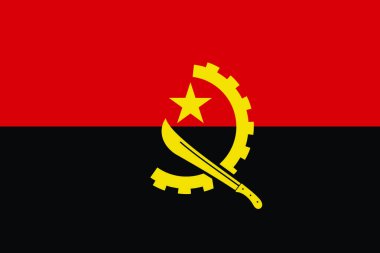 Angola bayrağı. İzole İllüstrasyon.