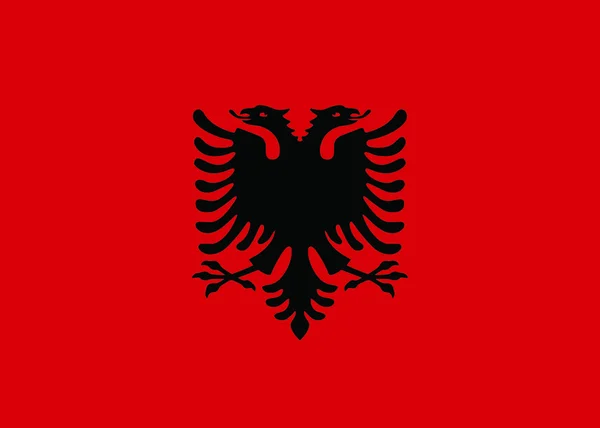 Flaga Albanii Ilustracja Białym Tle — Zdjęcie stockowe