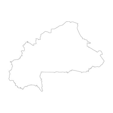 Harita Burkina Faso. İzole İllüstrasyon. Beyaz arka plan üzerinde siyah.