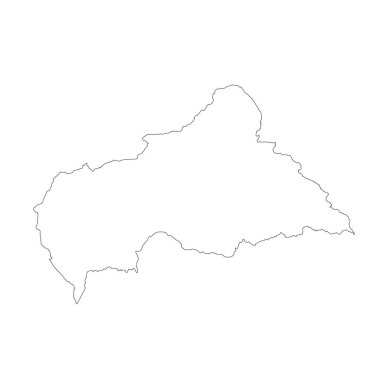 Harita Orta Afrika Cumhuriyeti. İzole İllüstrasyon. Beyaz arka plan üzerinde siyah.